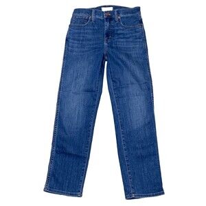 Madewell Jeans Women's 26 Blue Stovepipe Straight Stretch Denim